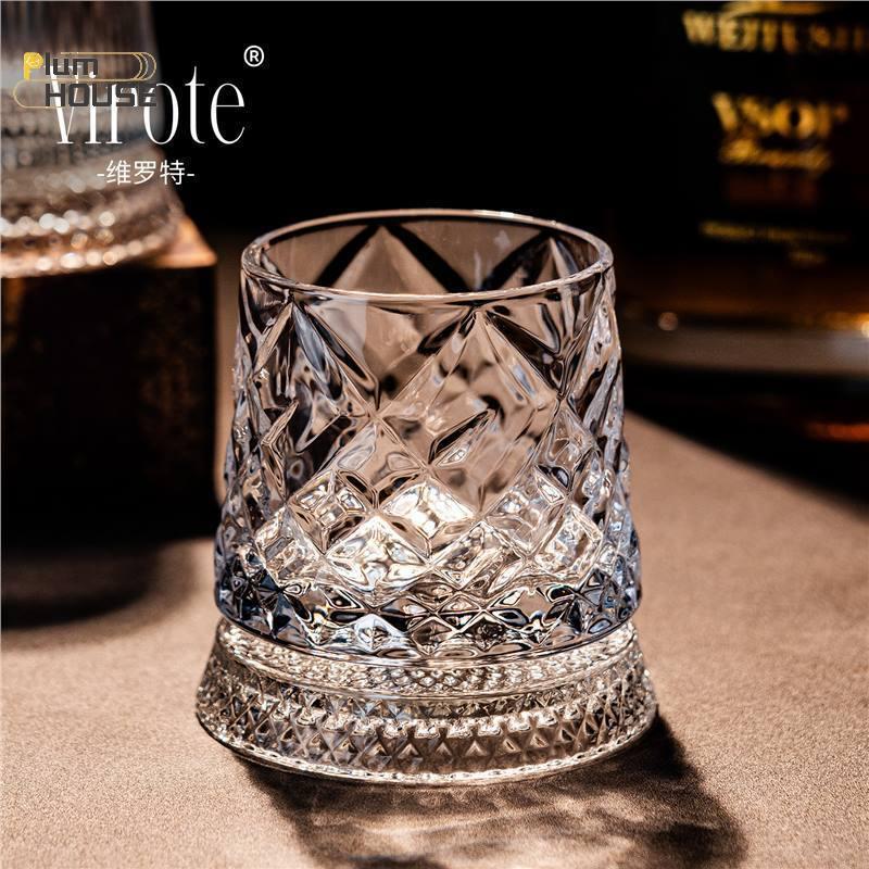 PlumHOUSE 2026 Mới Whisky Kính Xoay Whisky Có Đế Thủy Tinh Xoay 360 Độ Pha Lê Rum Kính Cho Tiệc Cotail Uống VN