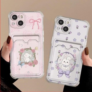 Dành Cho IPhone 17 16 15 14 13 12 11 Pro Max X XR XS Max 7 8 Plus Hoa thỏ thẻ túi điện thoại trường hợp mềm trường hợp