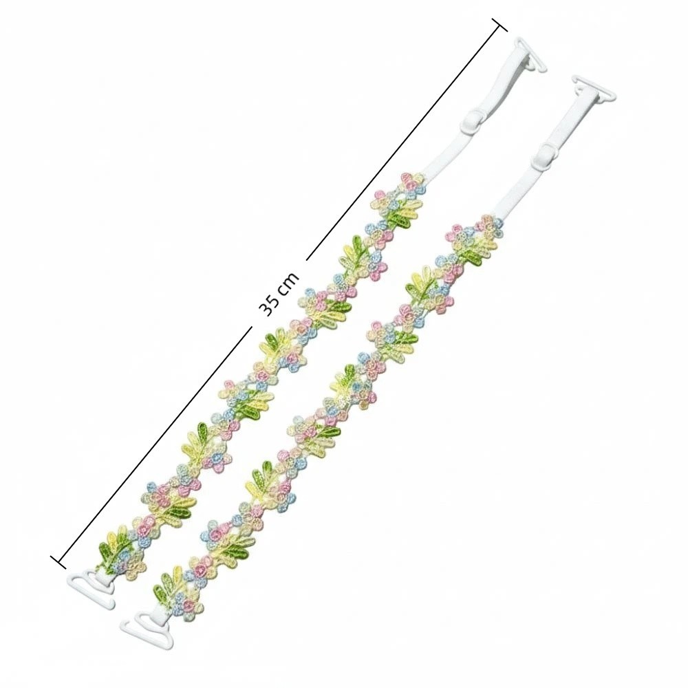 ORDOBOX 1 Cặp Dây Đeo Áo Ngực Hoa, Dây Đeo Vai Co Giãn Có Thể Điều Chỉnh, Hoa Ren Chống Trơn Trượt Sáng Tạo Có Viền Ren Thắt Lưng Vai Hoa Nữ