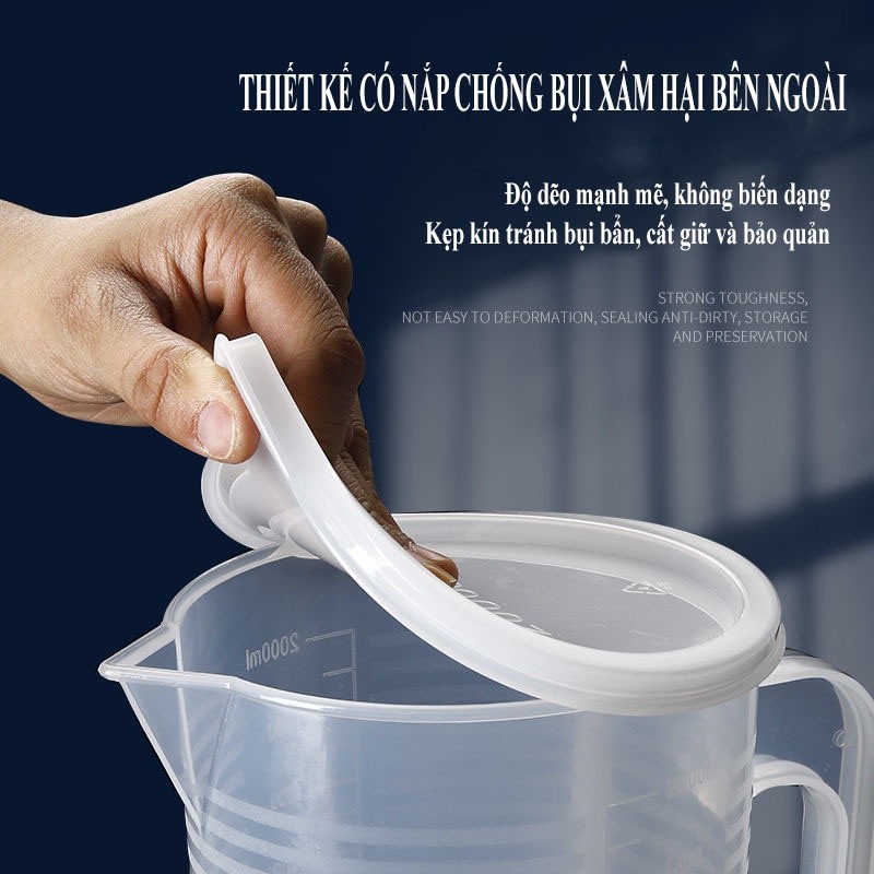 Ca Đong Pha Chế Bằng Nhựa Có Tay Cầm, Dung Tích 100ML Đến 5000ML - Dụng Cụ Pha Chế Tiện Lợi, Bền Bỉ, Ca Đong Định Lượng