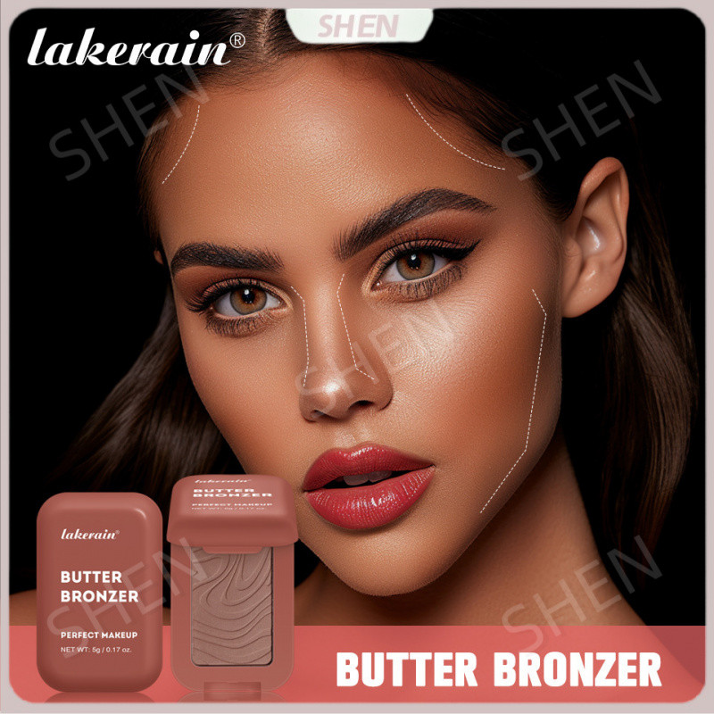Lakerain Bơ Đồng Đường Viền Bột Gấp Độ Xương Cảm Thấy Sửa Đổi Đường Viền Tự Nhiên Che Khuyết Điểm Hairline Powder