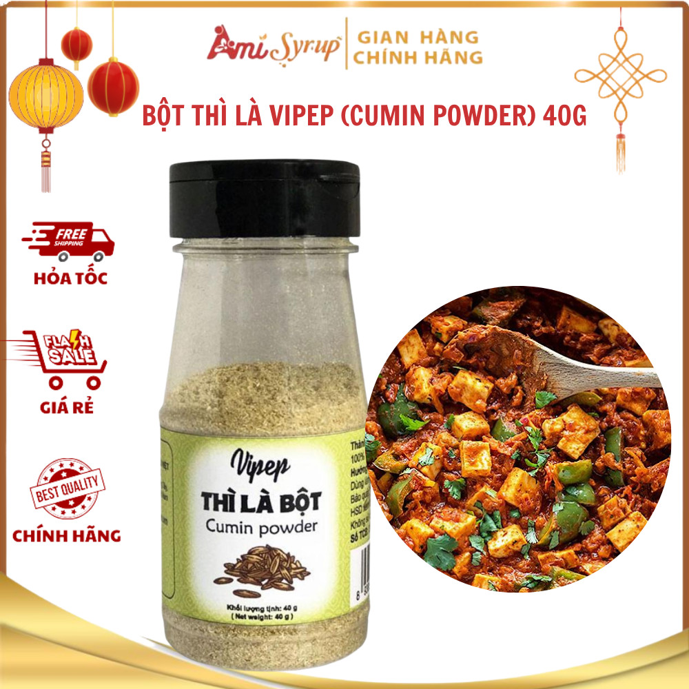 Bột Thì Là Vipep (Cumin powder) 40g Thì Là Bột Nguyên Chất Gia Vị Thơm Nồng, Tăng Vị Món Ăn