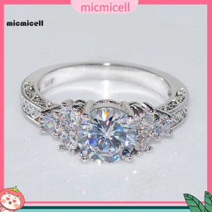 Nhẫn cubic zirconia cao cấp bạc dát vàng cho tiệc cưới và lễ đính hôn