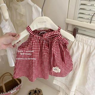 S68-[tomnaukids] Set áo carro cột dây phối quần suông thô boi cho bé gái Size từ 8-30Kg