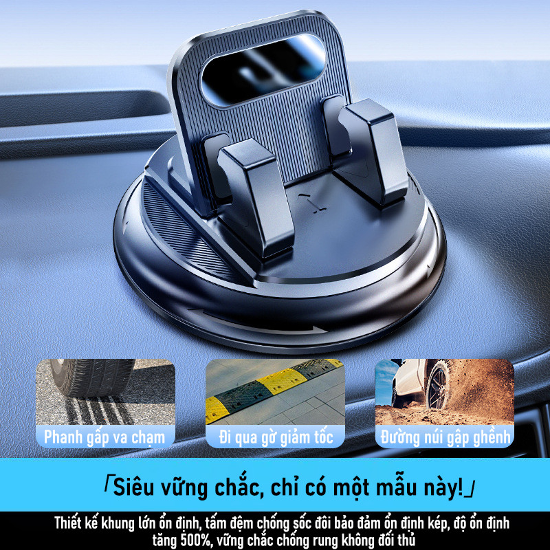 Giá Đỡ Điện Thoại Gắn Taplo Ô Tô - Chắc Chắn, Không Che Tầm Nhìn, Lắp Đặt Đơn Giản