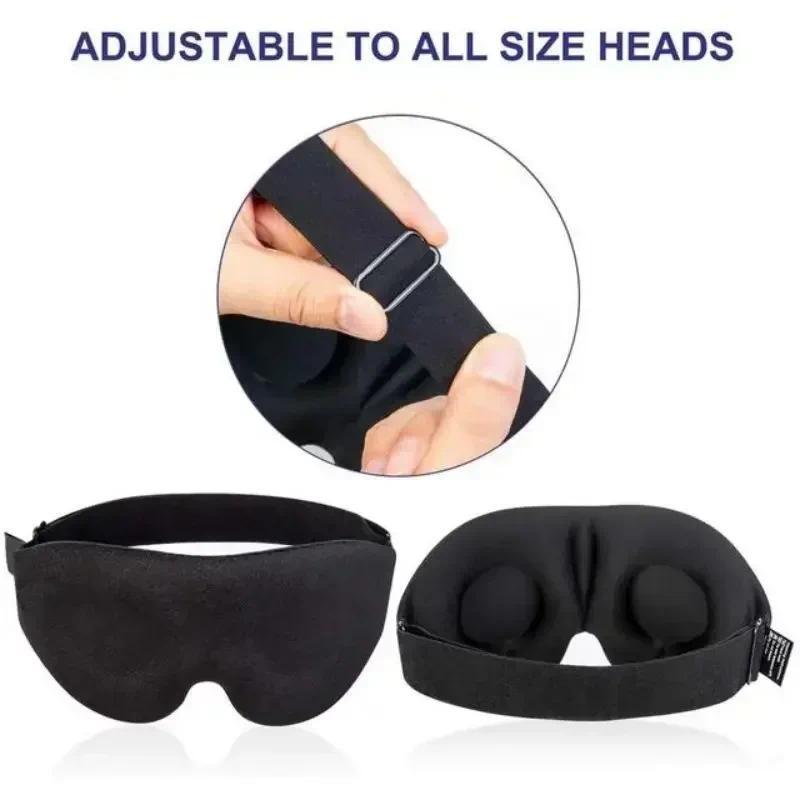Mặt nạ mắt 3D có thể điều chỉnh Thích hợp cho nam và nữ không gây áp lực lên mắt Mặt nạ mắt thoáng khí và chặn ánh sáng màu đen