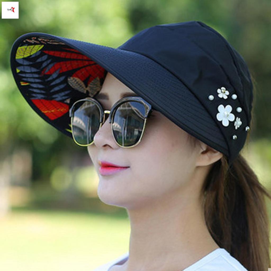 Mũ Chống Nắng Vành Rộng Cho Nữ, Gấp Gọn, Phù Hợp Đi Biển Mùa Hè
