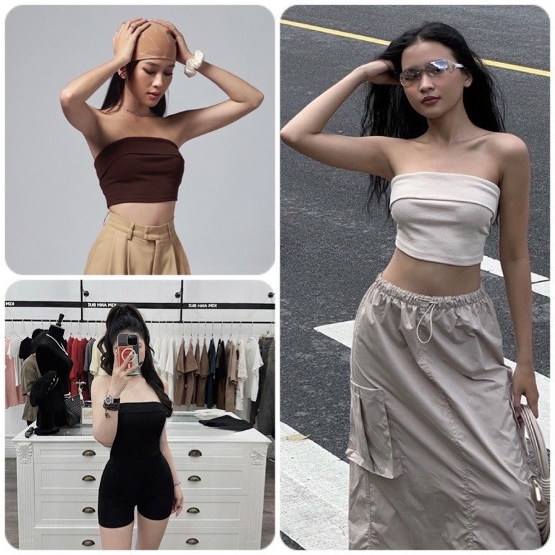 TH003- Áo ống- áo cúp ngực-áo quây dáng croptop thun tăm TL.Online Store ⭐️freeship