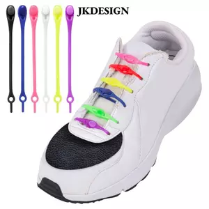 JKDESIGN 12 Cái / bộ Dây Giày Co Giãn, Dây Giày Silicone Giày Thể Thao Dây, Dây Đeo Giày Người Lười Co Giãn Hữu Ích Màu Trơn Lười