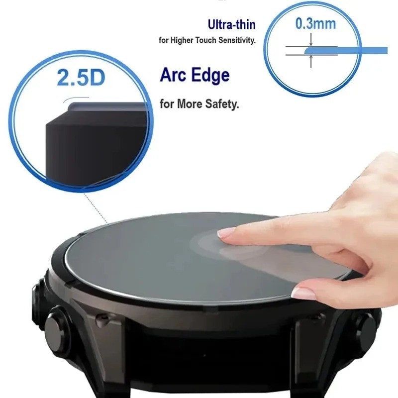 3 Kính Cường Lực Cao Cấp Cho Đường Kính 53mm 52mm 50mm 46mm 45mm 44mm 43mm 42mm 41mm 37mm 36mm 35mm 34mm 23mm 24mm 25mm HD Trong Suốt Đồng Hồ Thông Minh Bảo Vệ Màn Hình Độ Cứng Phim Kính