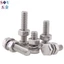 316 Chất liệu thép không gỉ Kết hợp lục giác bên ngoài Bu lông vít đai ốc Bộ máy giặt đàn hồi phẳng Vít M6M8M10M12