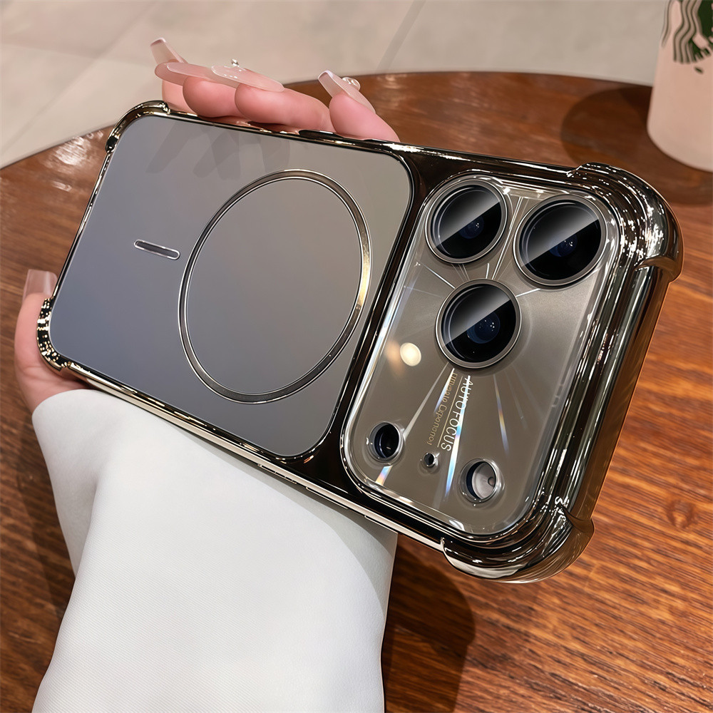 Ốp điện thoại từ tính chống rơi chất lượng cao cho IPhone 17 Pro Max 13 14 15 16 pro max Vỏ bảo vệ điện thoại màu chống rơi Vỏ silicon mềm Ốp lưng trong suốt