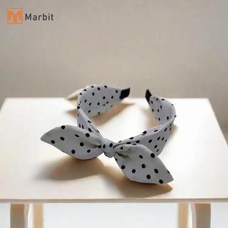 [Mar-T] Băng Đô Quấn Tóc Màu Trơn có Nơ Chấm Bi, Điều Chỉnh Được, Phù Hợp Cho Nữ và Bé Gái