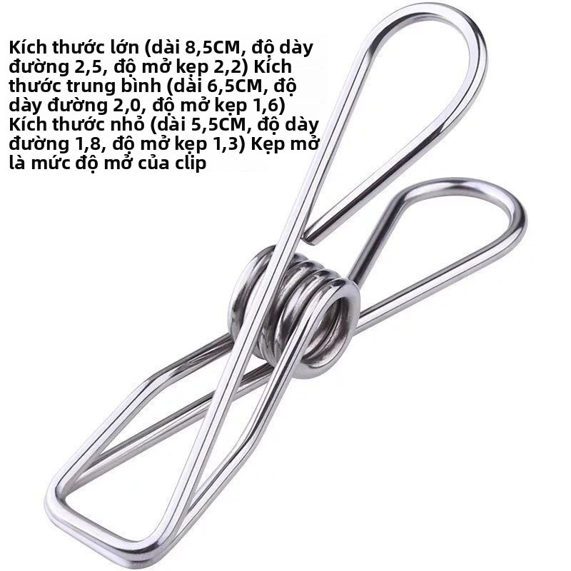 Kẹp quần áo bằng thép không gỉ, chống gió, kẹp niêm phong, kẹp mùa xuân cho tất/móc treo POVB