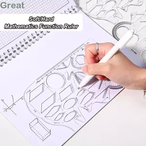 Thước TUYỆT VỜI Vẽ Hình Học Mềm Đồ Dùng Văn Phòng Học Sinh Hình Voi Toán Chức Năng Thước