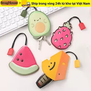 Túi chìa khóa kéo SNUGHOUSE, da PU đa năng, sức chứa lớn, dùng cho xe máy