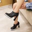 VNMZGG34-39 Kích Thước Lớn Miệng Sâu Màu Sắc Phù Hợp Với Dây Kéo Bên Ngón Chân Tròn Dày Cao Gót Chống Thấm Nước Nền Tảng Thời Trang Chuyên Nghiệp Phù Hợp Với Giày Nữ