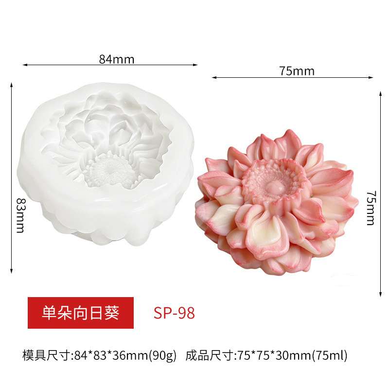 3D Hướng Dương Phalaenopsis Anemone Tulip Khuôn Silicon Mousse Bánh Trang Trí Khuôn DIY Thạch Nhựa Nướng Khuôn