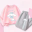 Bộ áo Hoodie và quần hoạt hình Cinnamoroll dành cho trẻ em Trang phục hai mảnh thông thường ấm cúng