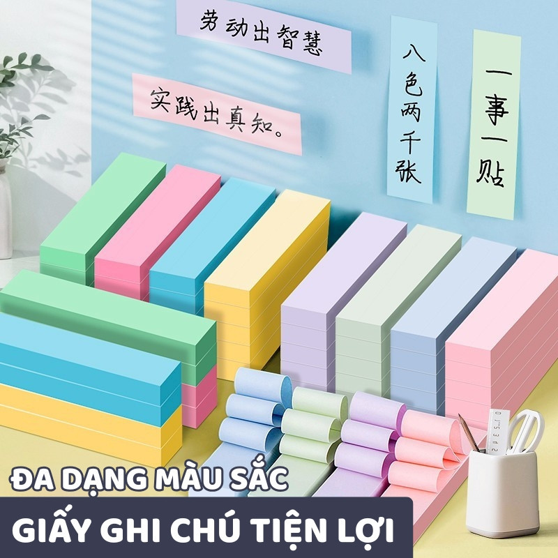 Giấy Ghi Chú Mini Nhiều Màu – Giấy Note 100 Tờ Dán Được, Hỗ Trợ Nhắc Việc Hiệu Quả
