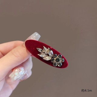 Kẹp Tóc Lá Kim Cương Giả Hình Bầu Dục Phong Cách Hàn Quốc Sang Trọng