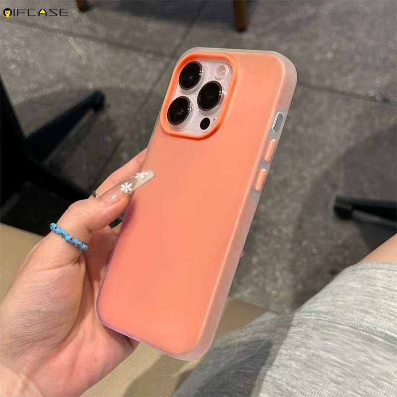 Tương Thích Cho iPhone 14 Plus 13 12 Mini Pro Max XS Max X 14ProMax Ốp Điện Thoại 2in1 2 Trong 1 Màu Kẹo Cam Hai Lớp Nhiều Màu Sắc Mờ Trắng Trong Suốt Vỏ