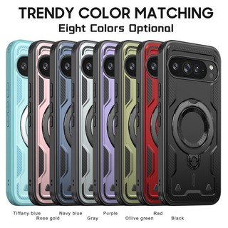 Vỏ vòng xoay từ tính cho Google Pixel 9 10 Pro XL 10A 9A Vỏ đứng cấp quân đội