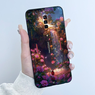 Ốp Lưng Cho Nubia Red Magic 6 6S Pro Trái Tim Dễ Thương Thỏ Đen Mờ Silicon Mềm Ốp Lưng Cho ZTE RedMagic 6 6S Pro Vỏ Điện Thoại