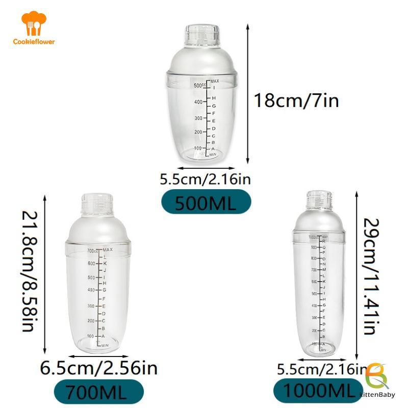 [Kitten-t] Bộ bình lắc cocktail 3 / 5 / 7 Bộ lắc cocktail và thước đo Jigger Bộ dụng cụ lắc tay hỗn hợp để pha chế và quán Bar tại nhà mới