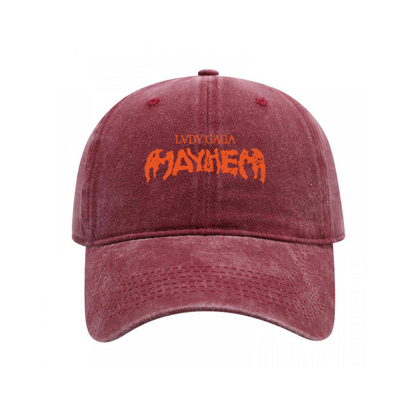 Mũ bóng chày nam vintage Lady Gaga Mayhem Album logo, chất liệu cotton, điều chỉnh size phù hợp cho mọi thời tiết