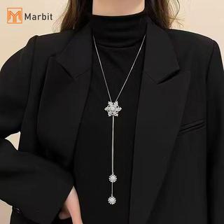 Vòng cổ bông tuyết xoay kim cương giả, dây chuyền điều chỉnh được, phù hợp làm trang sức nữ