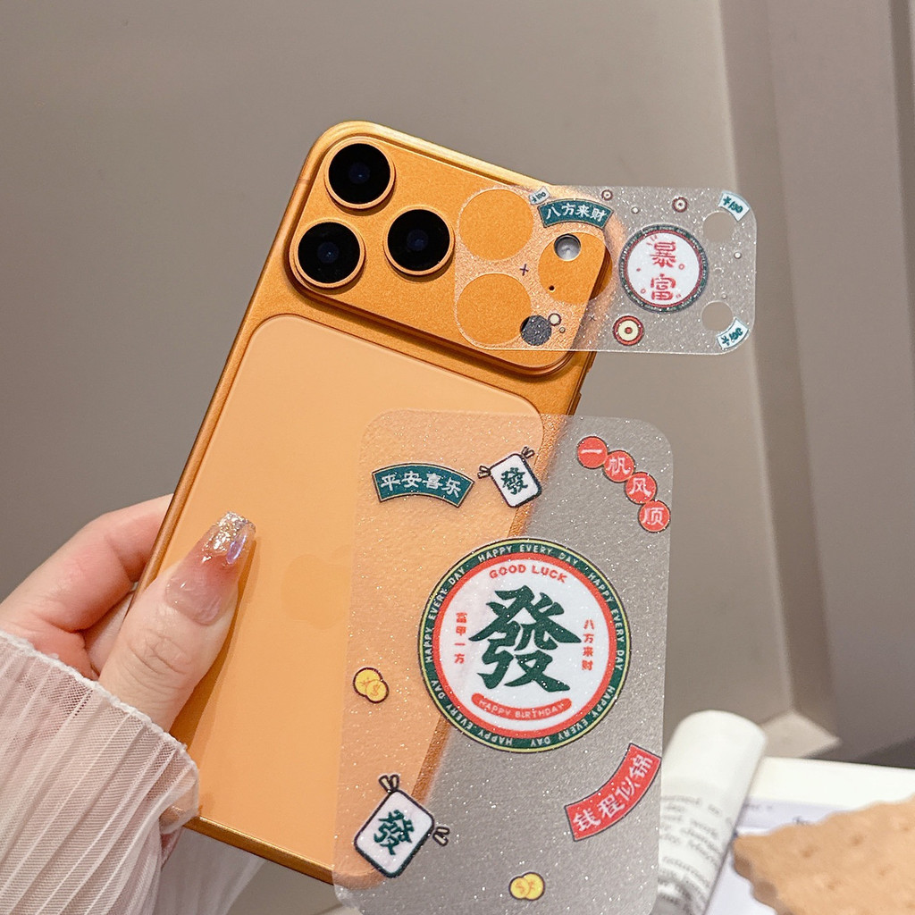 In hoạt hình Phim máy ảnh trong suốt lấp lánh + Nhãn dán mặt sau cho IPhone 17 Pro / 17 Pro Max / Giấy mềm Micro Matte Bảo vệ camera / Phim mặt sau / Chống mài mòn Chống trầy xước