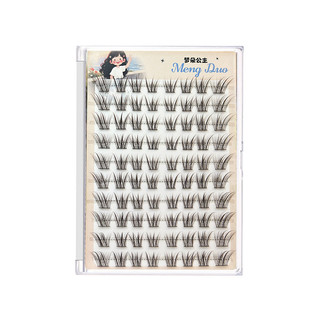 Lông mi màu nâu Qingqiu Fox Style Lông mi cụm đơn tự nhiên