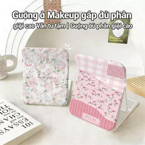 Hoa nhỏ hồng phấnChất liệu bền đẹp, kiểu dáng hiện đại Gương trang điểm gấp cao cấp