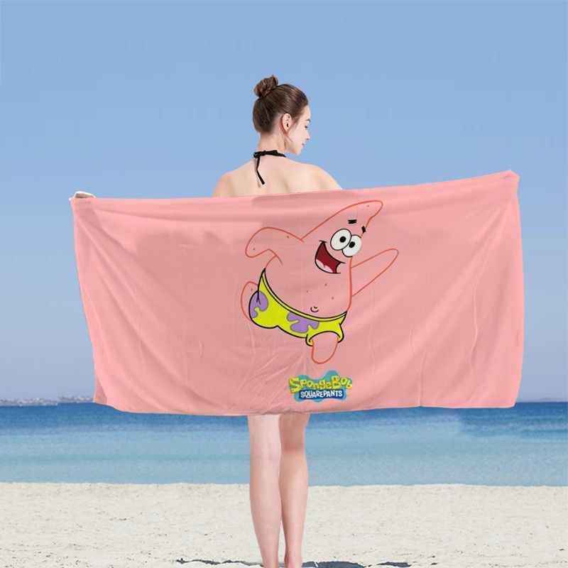 Khăn tắm hoạt hình SpongeBob SquarePants cỡ lớn, dùng ngoài trời, đi biển và gia đình