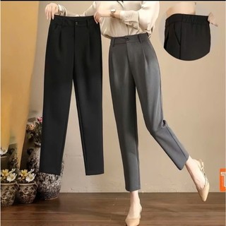 [M322] Quần Tây Baggy Nữ Khóa Thật, Lưng Chun Sau Công Sở Ống Đứng Đi Học, Đi Làm