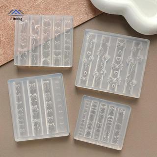 ELBBKG 3D Ruy Băng Nơ Hình Khuôn Dập Stencils UV Gel Ba Lan Khuôn Nghệ Thuật Silicon Khắc Khuôn DIY Thiết Kế Móng Tay Charm Trang Trí Mới