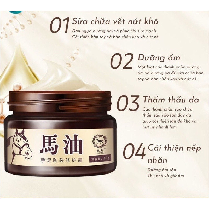 BOMBO 3 HỘP Kem Nẻ Ngựa Nội Địa Trung 50gram Kem Dưỡng Ẩm Chống Nứt Nẻ Vùng Da Dưỡng Gót Hồng - Tay Mịn - Môi Căng Mọng