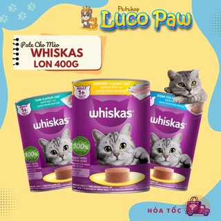 PATE Whiskas Lon 400g Vị Cá Ngừ - Cá Biển - Cá Mòi làm từ cá thật - Luco Paw