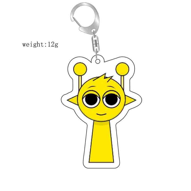 Sprunki Acrylic Key Chain Fashion Key Ring Bag Charms Gift Girl Sprunki Oren Raddy Gray Brud Vineria Pendant Cute