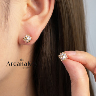 Bông tai 3D sáng bóng, bề mặt lấp lánh - Phù hợp mọi lúc, từ công sở đếnparty [ArcanaKey]