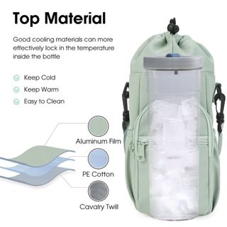 Tay áo cốc giữ nhiệt BRIGHTF66, Túi đựng bình nước có dây đeo có thể điều chỉnh đa năng, Túi đựng điện thoại nhẹ cách nhiệt đeo chéo di động dành cho du lịch thể thao ngoài trời