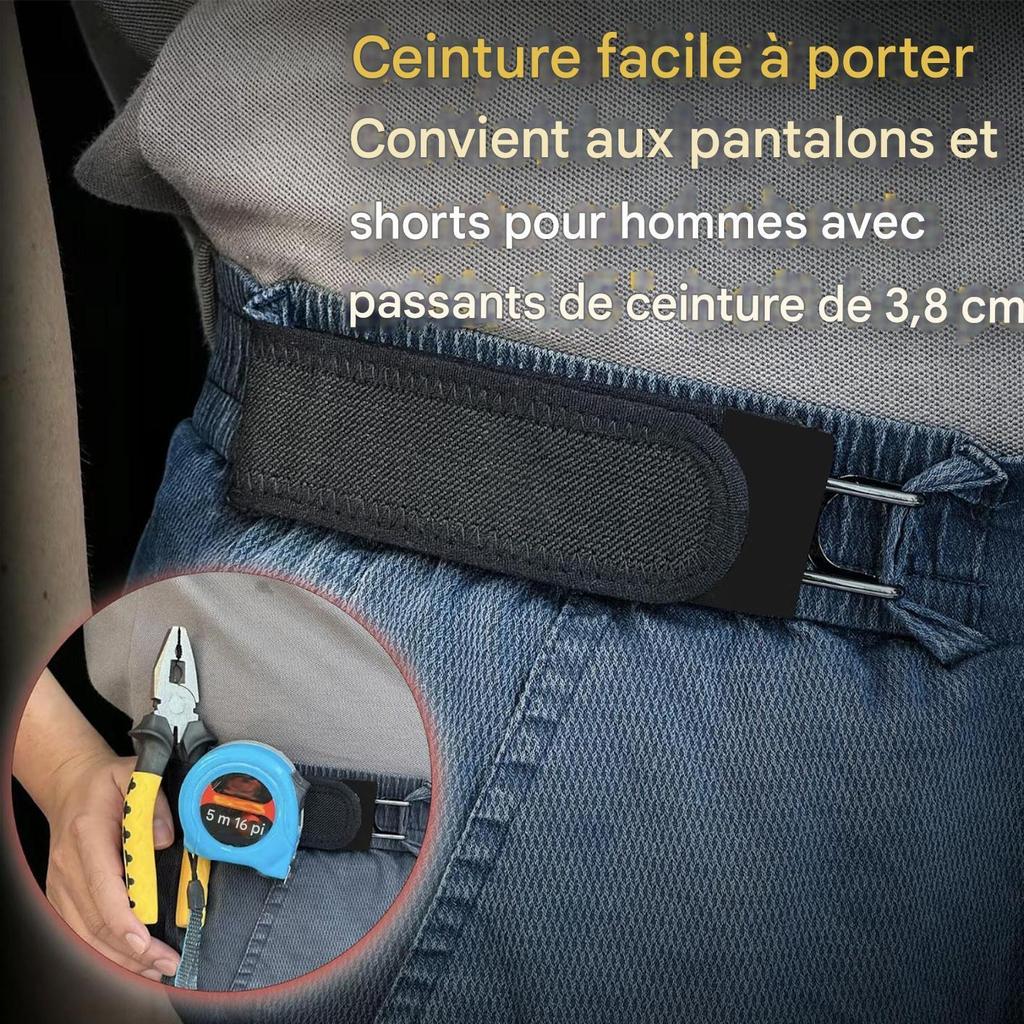 Còn hàng Thắt lưng điều chỉnh Velcro đàn hồi - Phù hợp mọi size | Thắt lưng co giãn có móc kim loại unisex