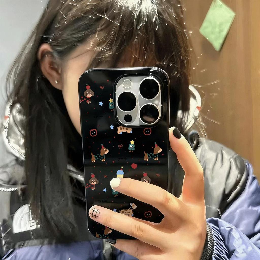 Full Screen Little Dog cho trường hợp điện thoại 17 16pro iPhone 15 Jelly Case 14 13pro11 Bề mặt sáng