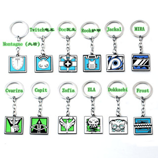 Rainbow 6 Six Seige Enamel Keychain Game Peripheral SLEDGE BANDIT VIGIL JAGER FROST Sledge BUCK Operator Logo Toy Gifts