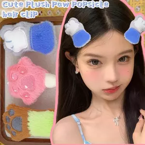 Kẹp Tóc Sang Trọng Mềm Mại Cho Bé Gái - Thiết Kế Dễ Thương Như Móng Vuốt Động Vật - Phụ Kiện Thời Trang