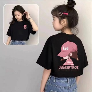 Áo thun in hai mặt dành cho bé gái, kiểu dáng thường ngày, thời trang và thoải mái, cổ tròn.