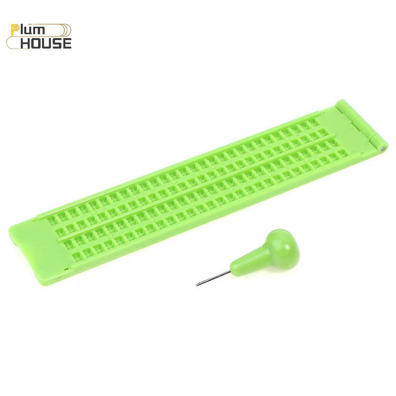 PlumHOUSE Nhựa Chữ Braille Viết Slate Trường Di Động Thiết Thực Với Stylus Practice VN