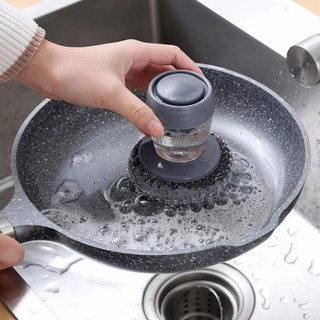 Bàn chải làm sạch ITRUMPET, Bàn chải rửa chén di động loại nhấn, Đầu có thể thay thế Bền bỉ Dễ sử dụng Dụng cụ phân phối xà phòng nhà bếp để làm sạch bát đĩa Nồi Chảo & Bồn rửa