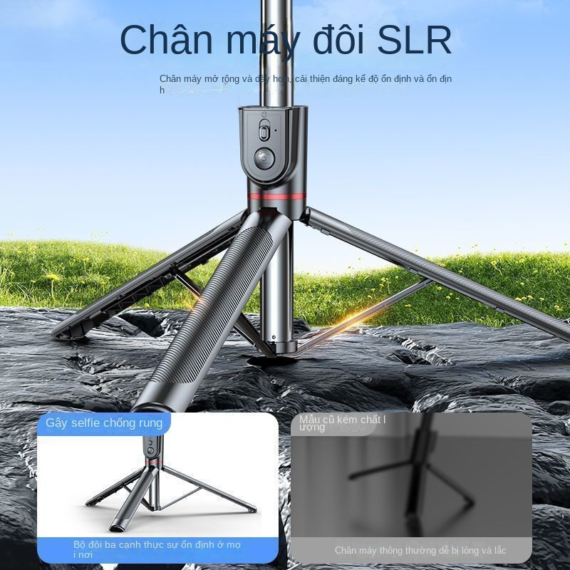 Gậy Tự Sướng 1,8m Ổn Định Chống Rung Với Tay Cầm - Giá Đỡ Điện Thoại Đứng Chụp Hình Gậy chụp ảnh
